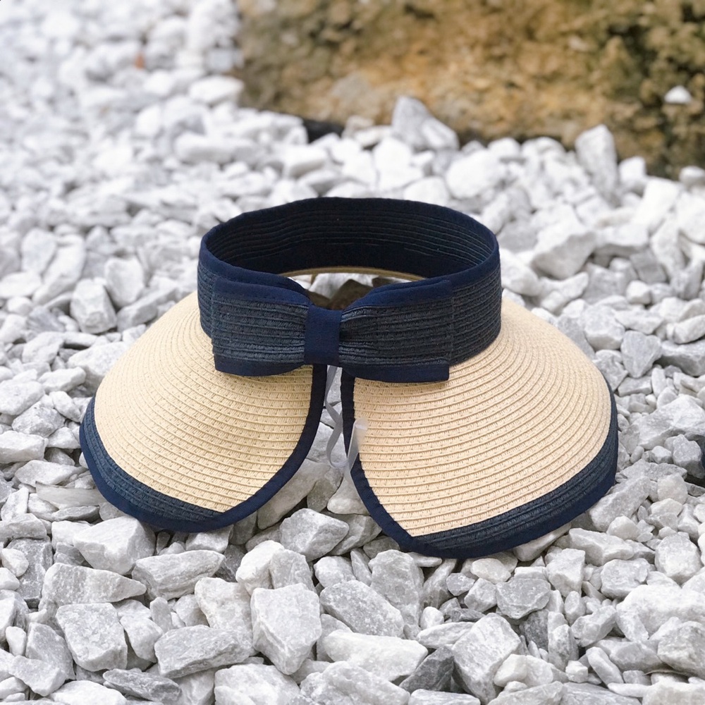 Navy Blue Bow Sun Visor